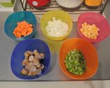 角切りお野菜のカラフルトマトリゾット☆作り方1写真