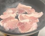 ピーマン・玉葱・舞茸入♡豚肉黒酢生姜焼き作り方1写真