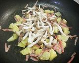 カルボ風ポテトときのこのパスタ作り方2写真