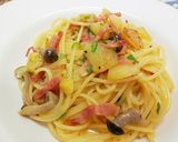 カルボ風ポテトときのこのパスタ作り方6写真