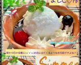 ☆練乳ミルクアイス☆小豆入り。5分完成作り方62写真