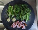 菜の花とベーコンのペペロンチーノ作り方3写真