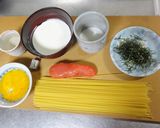 明太子クリームパスタ白ワイン風作り方1写真