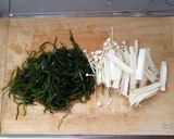切り昆布とひき肉のパスタ作り方1写真