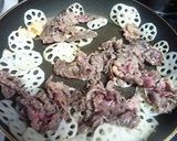 牛肉と蓮根の梅炒め作り方4写真