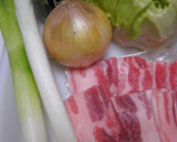 豚ばら肉炒め・おろしのたれかけ作り方1写真