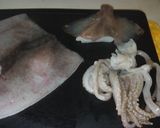 そら豆と茹でイカのマリネ風サラダ作り方1写真