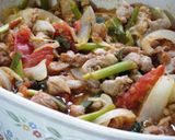 楽チン~豚肉と香味野菜のトマト豆板醤蒸煮作り方6写真