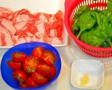 ✿豚バラとプチトマトのバジル炒め✿作り方1写真