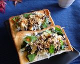 わかめ×しらす×塩昆布の大葉風味トースト作り方5写真