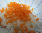 納豆おかず！卵とお野菜で☆だし巾着煮作り方1写真