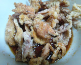 鳥皮の唐揚げ巣ごもり風～素麺で～作り方2写真