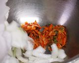 韓流！キムチカラーなツナポテ豆サラダ作り方3写真