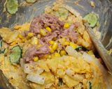 韓流！キムチカラーなツナポテ豆サラダ作り方4写真
