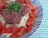 トマトとローストビーフの冷しうどん♪作り方3写真