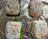 トースター焼きおにぎり～鮭フレ×塩昆布作り方4写真