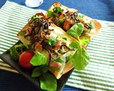 貝割れ・ベーコン・塩昆布・新玉葱トースト作り方5写真