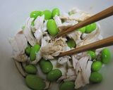 ポン酢(柚子まろか)でささみ＆枝豆の冷奴作り方3写真