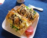 葱×鰹節×塩昆布×胡麻の和トースト作り方5写真