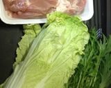 一品料理:鳥と水菜と白菜蒸し作り方1写真