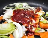 韓国料理ー旨辛いイカの炒めと素麺作り方5写真