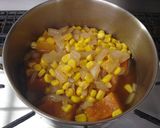 かぼちゃ煮*新玉ねぎとコーン作り方5写真