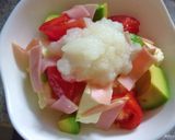 バジル×トマト×チーズ　洋風おろしご飯作り方5写真