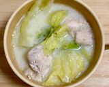 キャベツと鶏モモの豆乳スープ作り方5写真