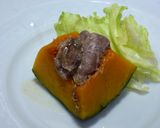 かぼちゃと鴨肉のレンジ蒸し作り方3写真