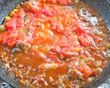 鶏レバーとセロリのトマトソーススパゲティ作り方6写真
