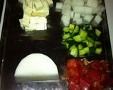 塩豆腐とトマトのカクテルサラダ作り方1写真