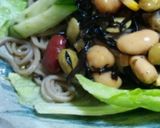 豆とひじきのサラダ蕎麦作り方5写真