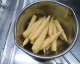 弁当にヤングコーンと人参の塩麹豚肉フライ作り方2写真