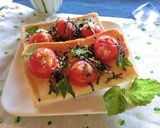 トマト×塩昆布×大葉の胡麻風味トースト作り方4写真