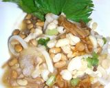 夏☀なめ茸おろし極小粒納豆☀冷しうどん♪作り方4写真