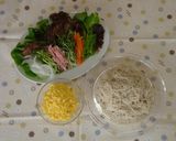 さっぱり味のもちむぎ素麺入り生春巻き作り方3写真