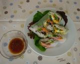 さっぱり味のもちむぎ素麺入り生春巻き作り方6写真