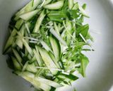水菜ときゅうりの明太子マヨネーズ和え作り方1写真