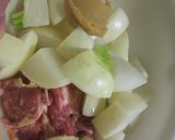 電子レンジで簡単、豚肉とかぶの味噌煮込み作り方4写真
