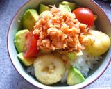 鮭フレ×新じゃが×アボカドの丼作り方9写真