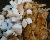 ゴボウと鶏モモ肉の赤ワイントマト煮作り方3写真