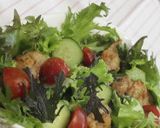 鶏のから揚げとミックスリーフのサラダ作り方5写真