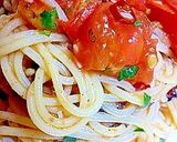 ✿うめ~(梅)✿とまとのパスタ作り方7写真