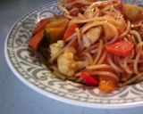 マリネとトマトソースのパスタ作り方4写真