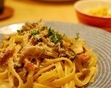 簡単！サーモンとアスパラのクリームパスタ作り方5写真
