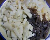真竹とジャガイモとこんにゃくのお味噌汁作り方2写真