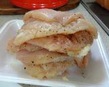 簡単♪鶏むね肉のパセリとパン粉焼き作り方1写真