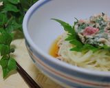 冷たいうどん✿ささみと梅作り方5写真