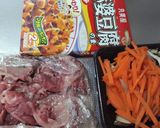 麻婆豆腐の素で牛のコテコテ炒め！作り方1写真