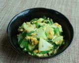 カレー風味の大根入りニラ玉作り方5写真
